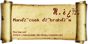 Manácsek Ábrahám névjegykártya